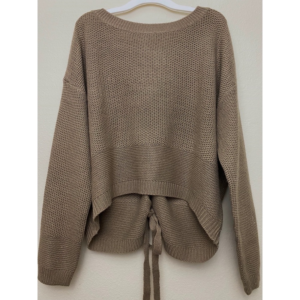 FASHIONNOVA Brown Sweater With Tie Back